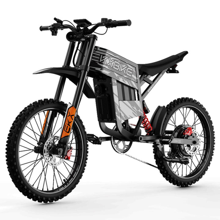 EKXBIKE TX1 Electric Dirt Bike for Adults, 3000W Electric Motorcycle 60V 30AH Removable Battery Off-Road Ebike, 45MPH 45° Climb Full Suspension 19" All-Terrain Mountain Electric Bike